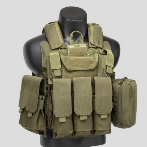 Тактический разгрузочный жилет «5 / пять карманов» с подсумками Tactical Molle Plate Carrier для съемных бронепластин в Миассе